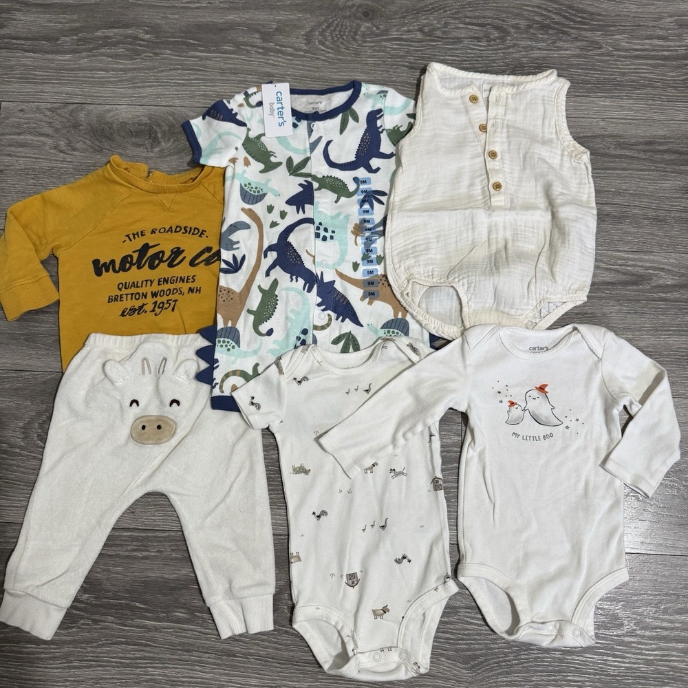 Little Planet 9 Months Baby Boy Bodysuit Dinosaur‎ Lot 6-Piece Many Brands Pants